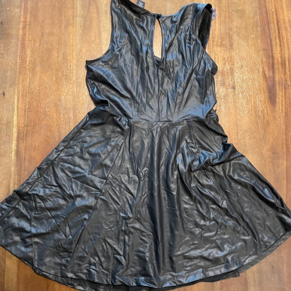 Short faux leather dress